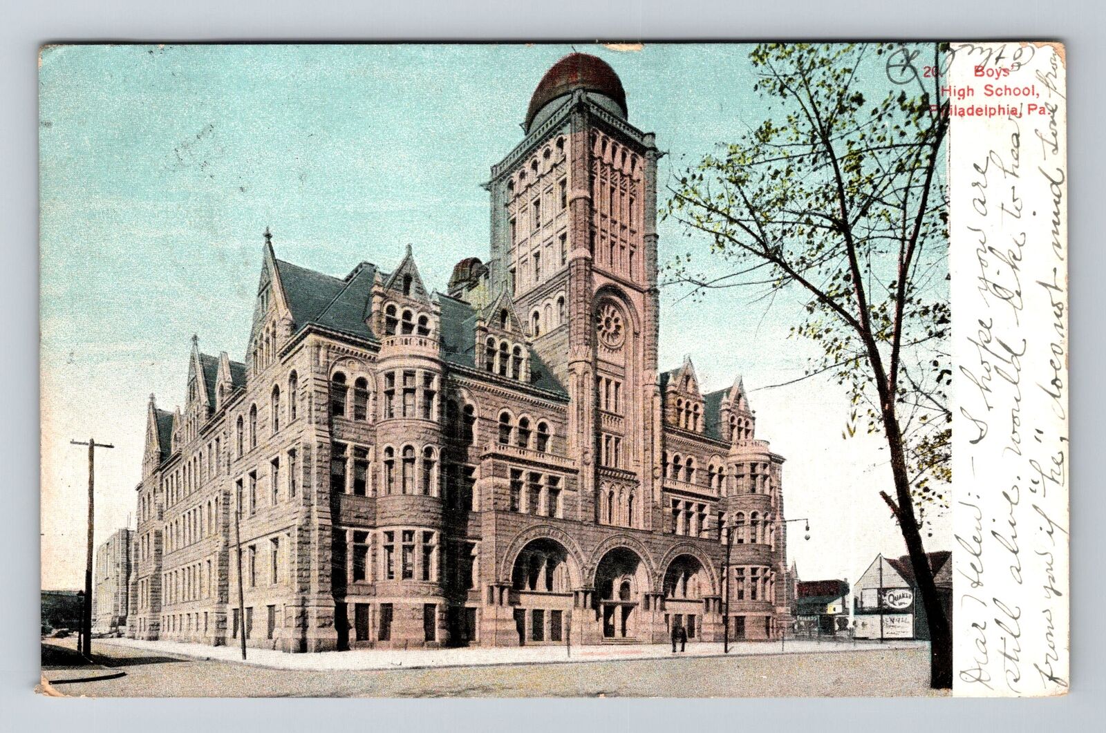 Philadelphia PA-Pennsylvania, Boys High School, Exterior, Vintage Postcard