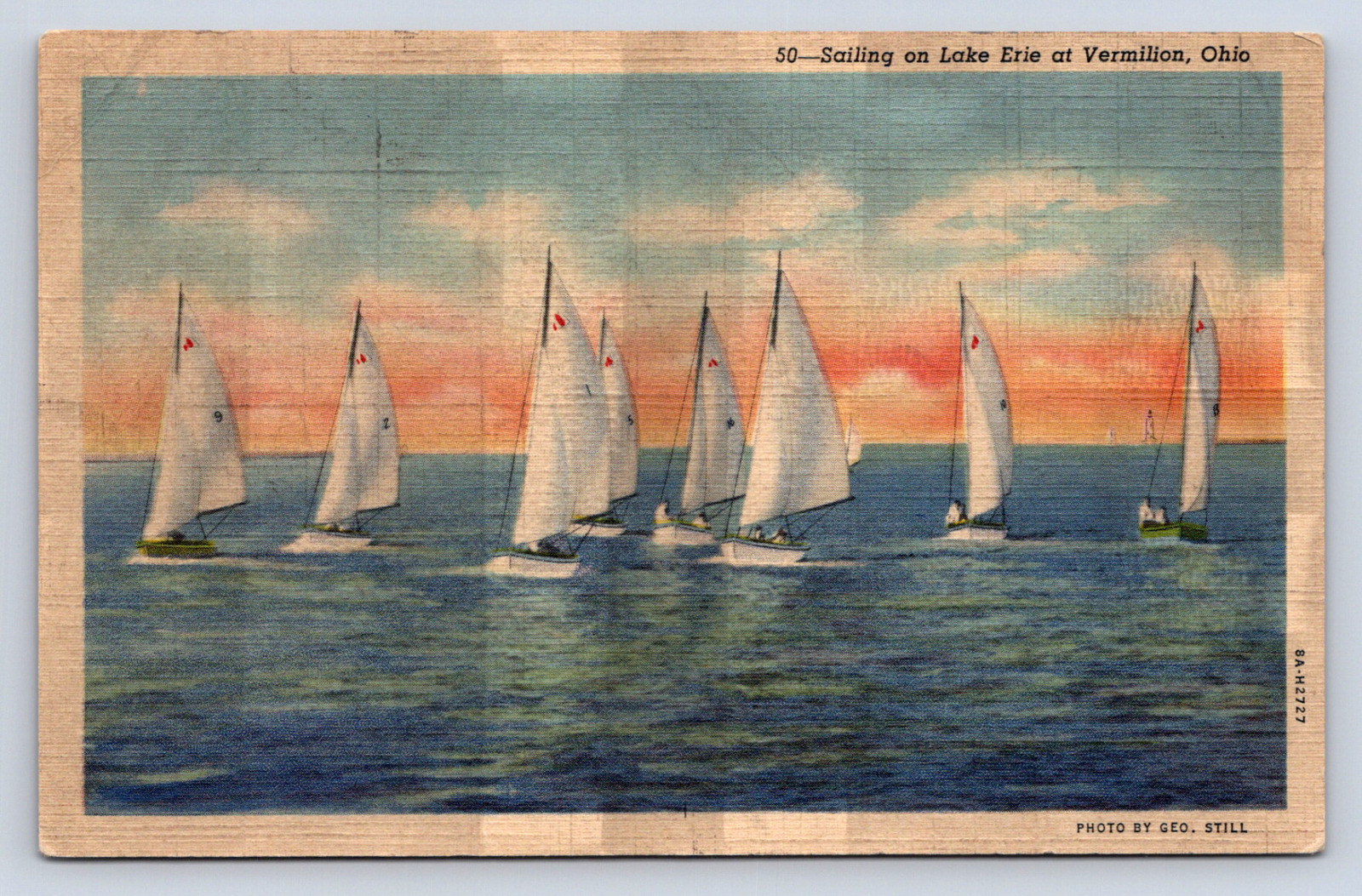 Vintage Postcard Sailing Lake Erie Vermilion Ohio