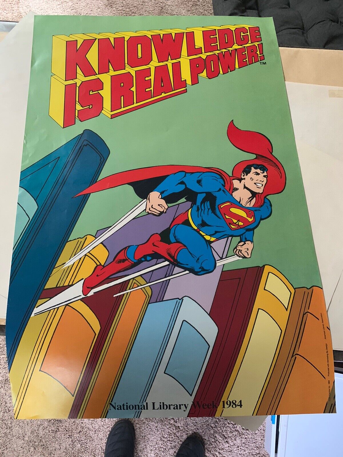 SUPERMAN 1983  Poster Knowledge Is Real Power Library Posters 3 Total