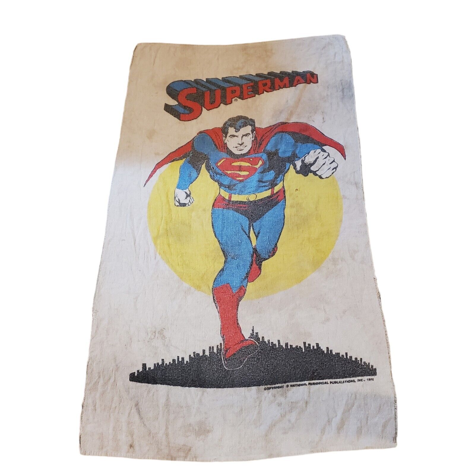 Vintage 1978 Superman Beach Towel 59 X 34