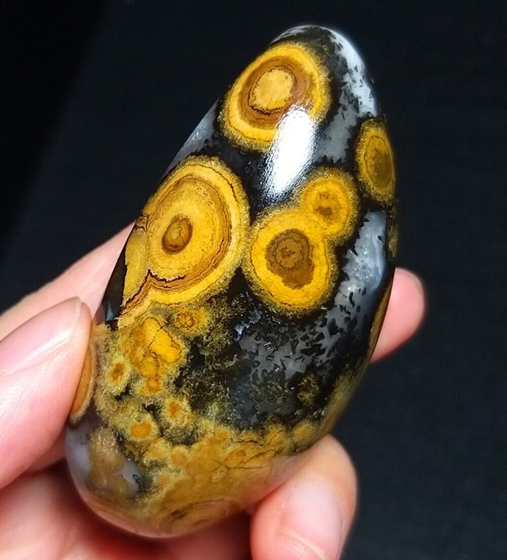 TOP 39G Natural Mongolia Gobi Agate Eye Agate Geode Heart Stone Collection QC124