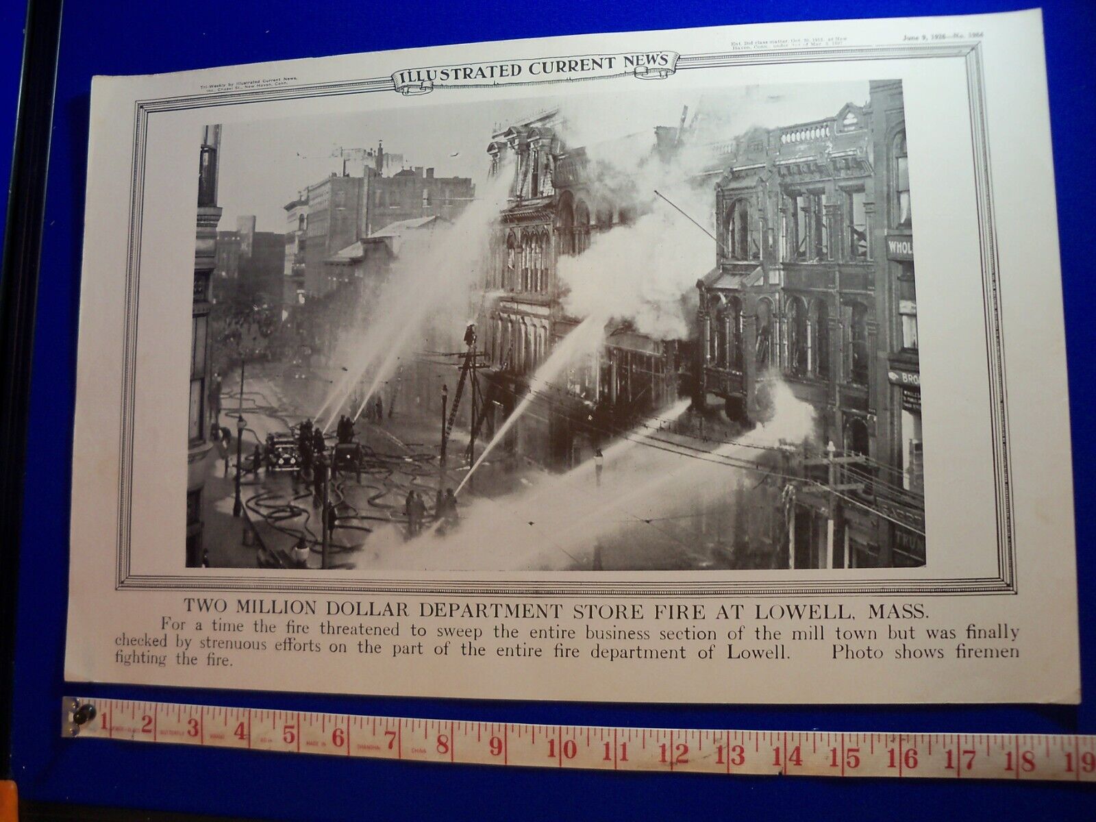 1926 Illustrated Current News Photo History FIRE Lowell MA Department Store