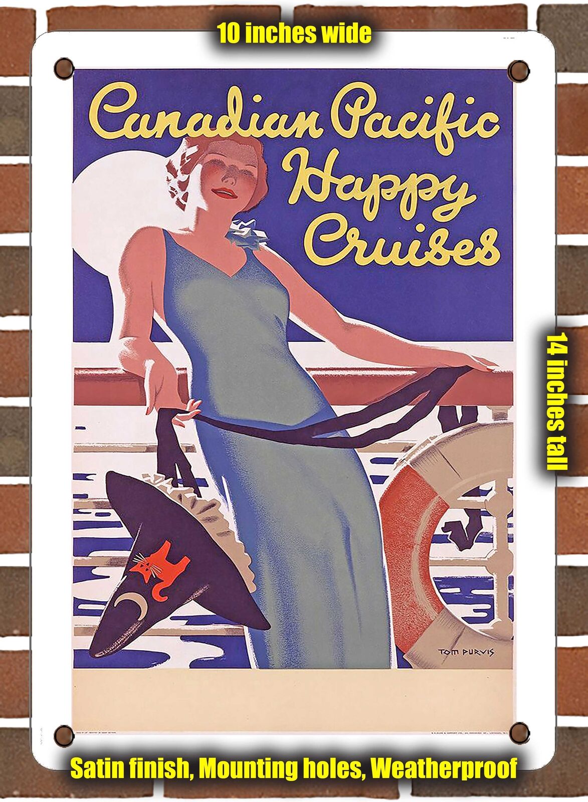 METAL SIGN - 1937 Canadian Pacific Happy Cruises - 10x14 Inches