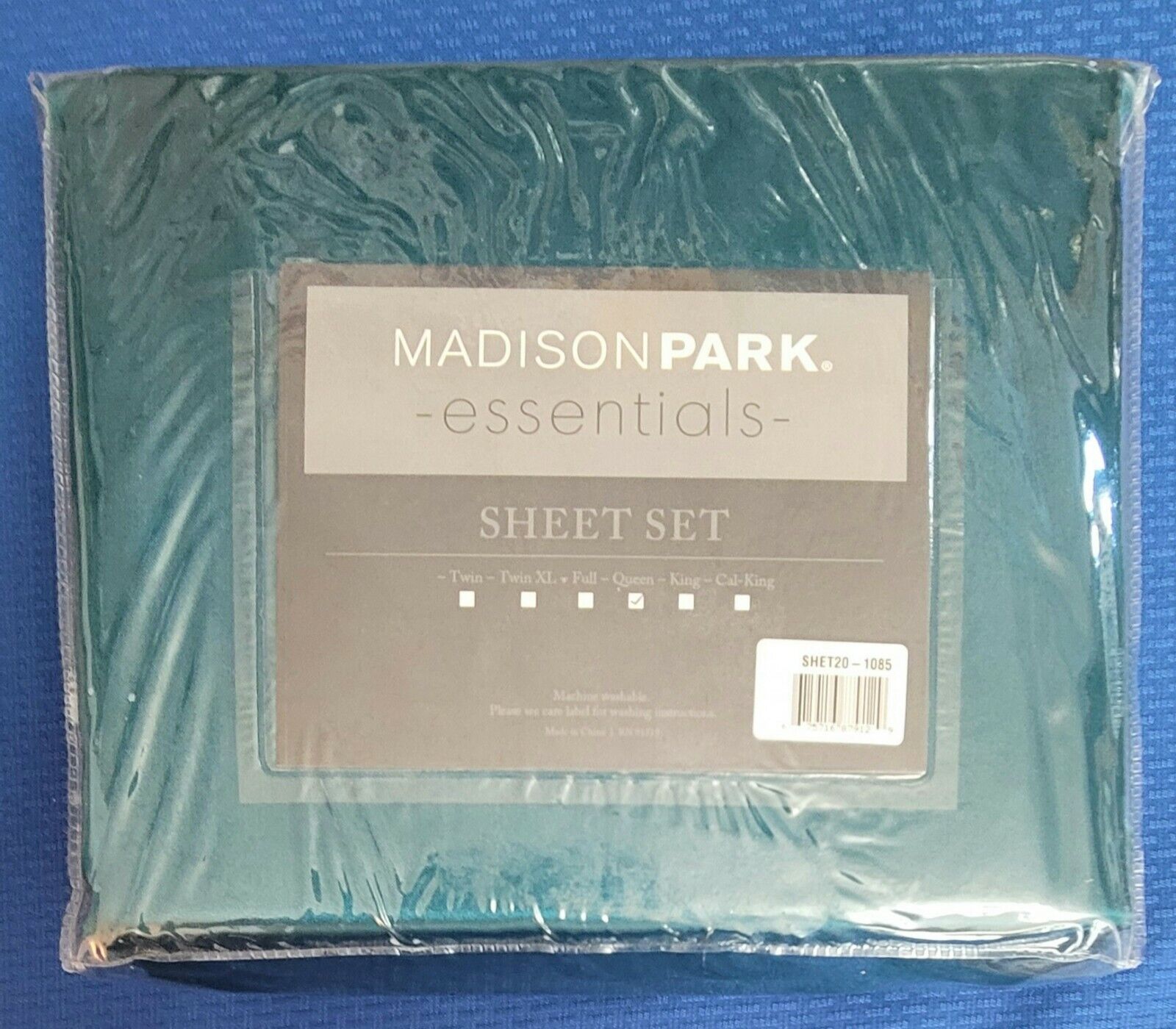 Vintage Madison Park Sheet Set Green-Aqua Queen Solid Pattern NOS Polyester 