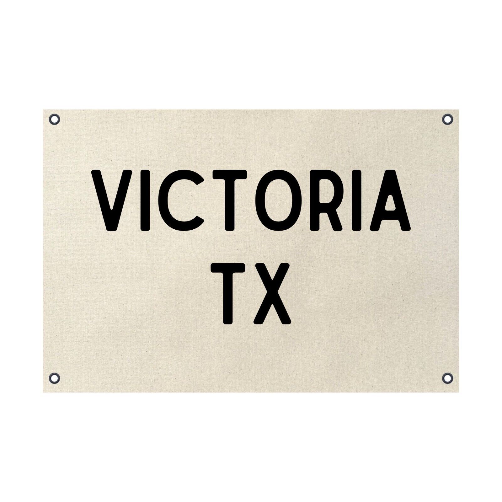 Victoria Texas TX Natural Cotton Canvas Poster 24x36