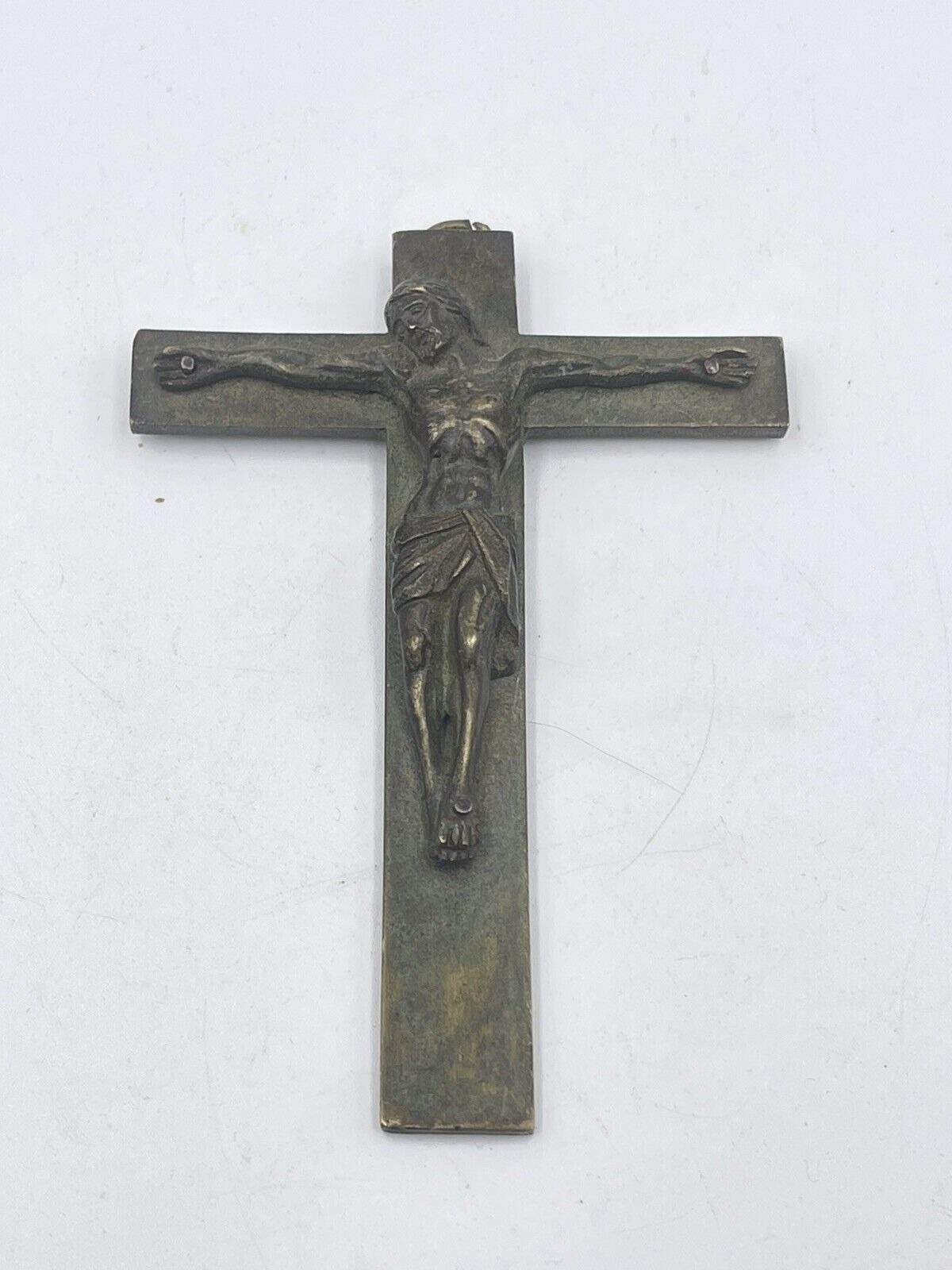 Ref 108 Contemporary Crusifix Cross in Bronze Christ Jesus