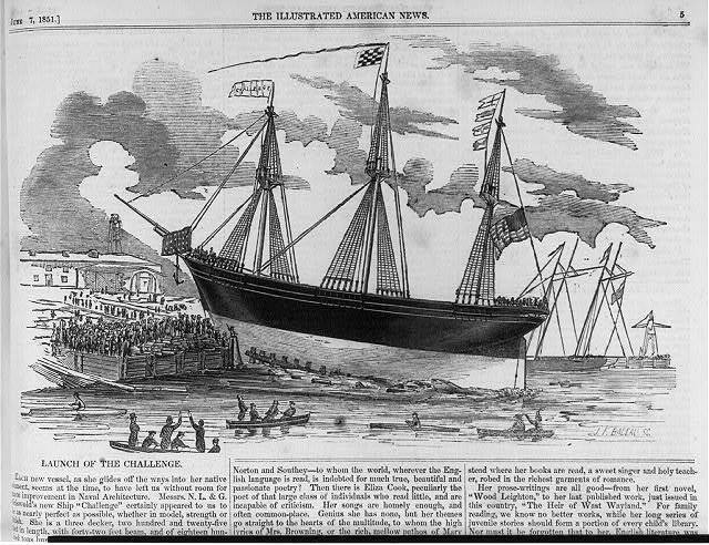 Photo:Launch of the CHALLENGE,New York,NY,clipper ship