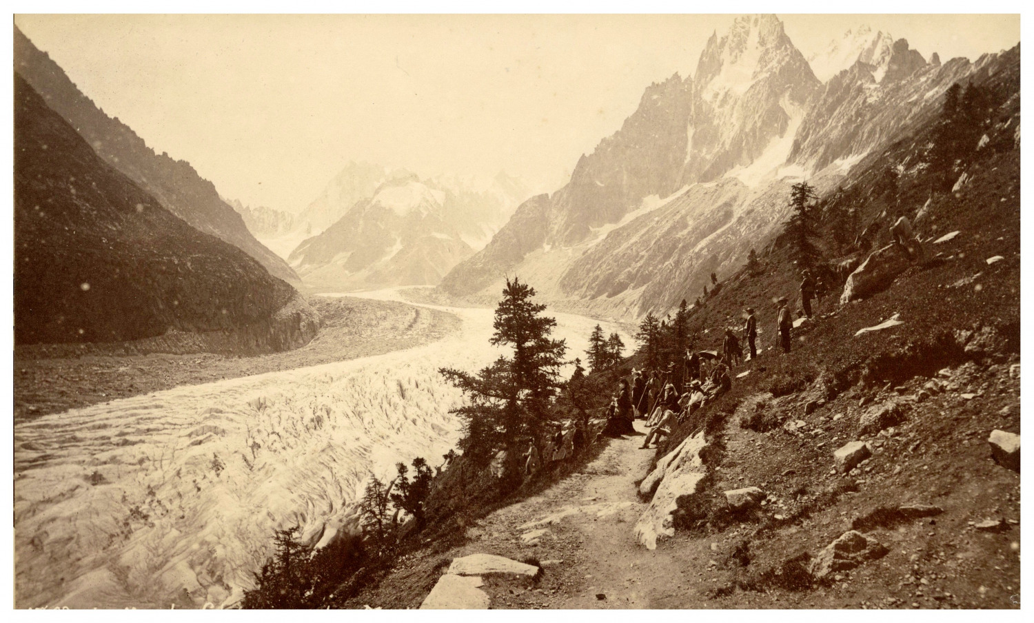 France, Mont Blanc, Sea View Vintage Print, Albumin Print 