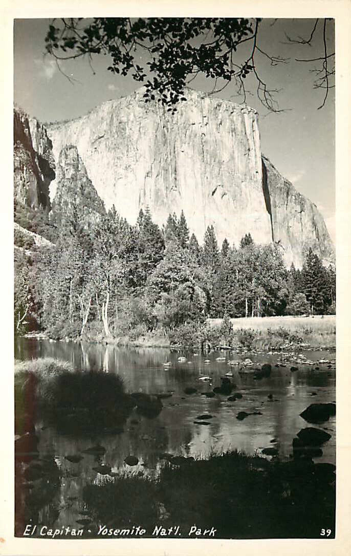 Real Photo Postcard El Capitan, Yosemite National Park, California ca 1930s-1940