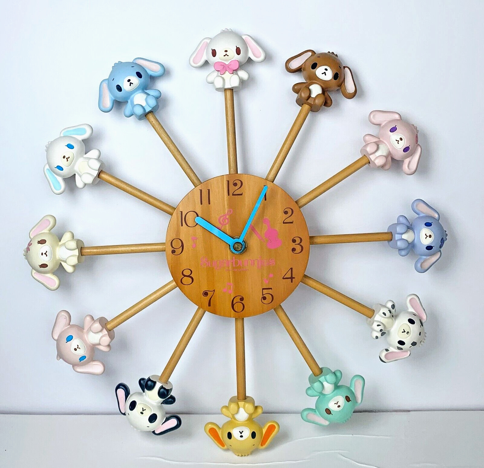 Sanrio Sugabunnies  Wall Clock Shirousa Kurousa  Mascot 12Characters Super Rare