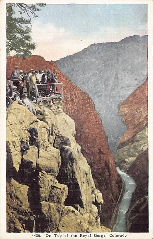 Postcard AR: On Top of Royal Gorge, Colorado, Antique WB 1920\'s