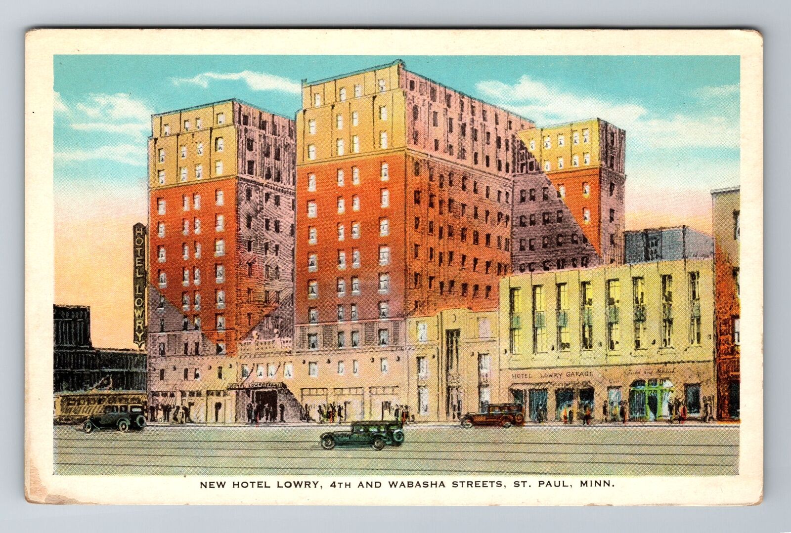 St Paul MN-Minnesota, Hotel Lowry, Advertising, Antique Vintage Postcard