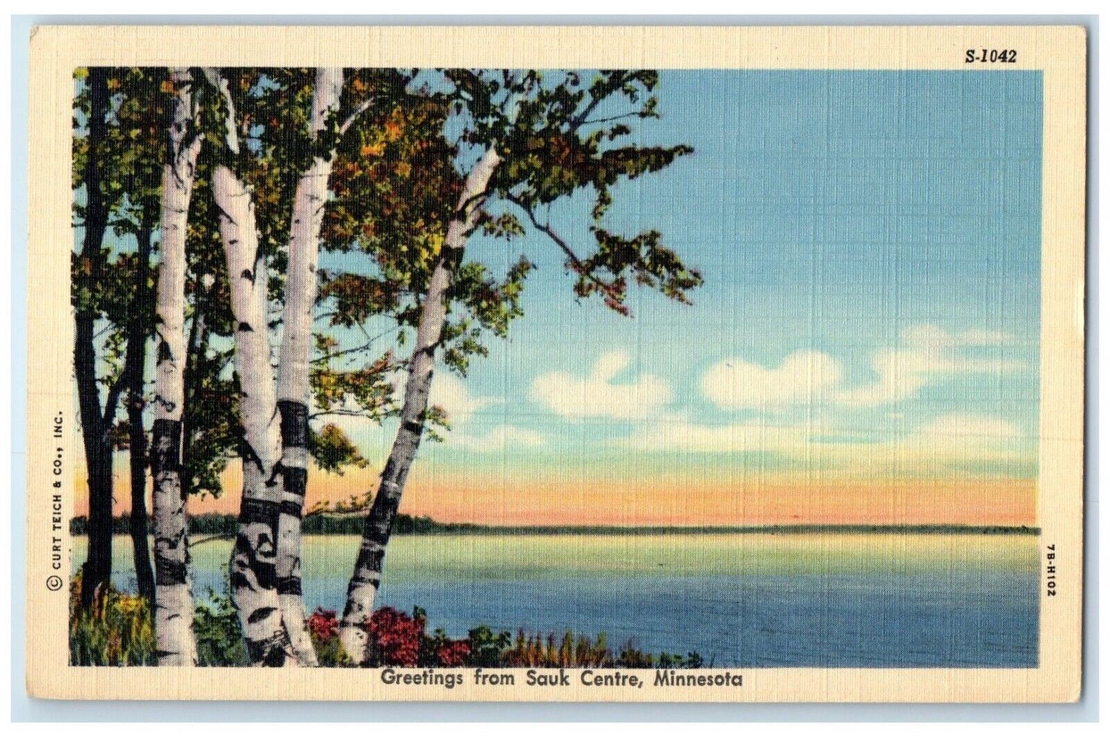 1949 Greetings From Sauk Centre Minnesota MN Sea View Posted Vintage Postcard