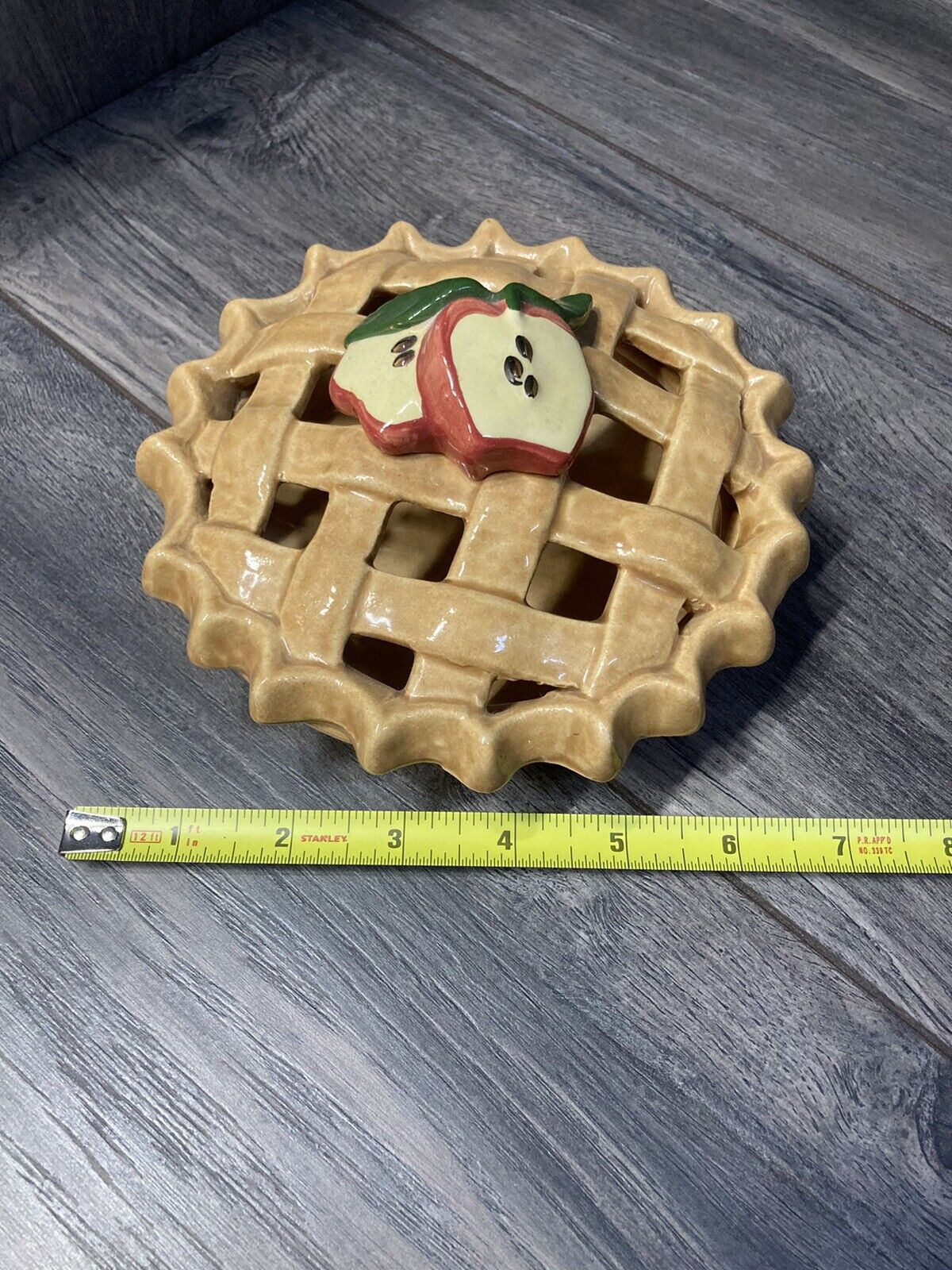 Ceramic Apple Pie Lattice Dish 6”-7” In Size. Decoration Only, Trinket