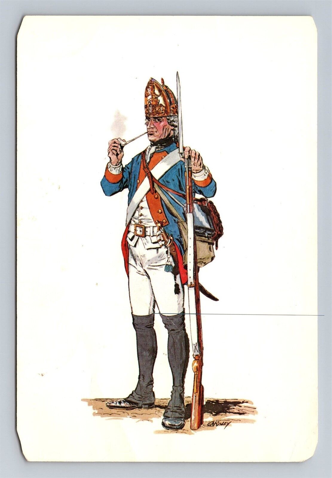 Private 1778 Fusilier Regiment von Lossberg American Revolution Postcard