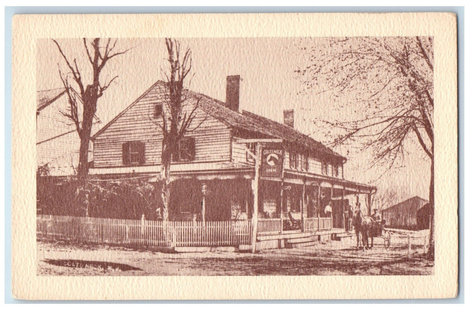 c1940's Historic Colt's Neck Inn Old Burlington Trail Colt's Neck NJ Postcard