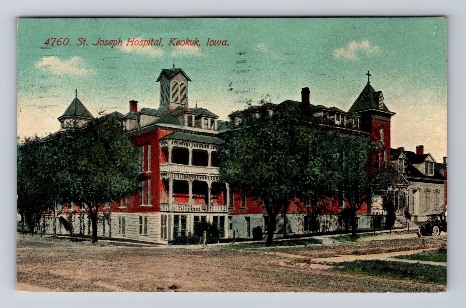 Keokuk IA-Iowa, St Joseph Hospital, Antique, Vintage c1913 Postcard