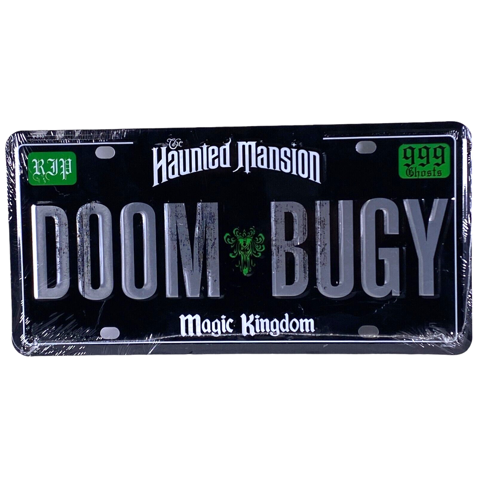 AUTHENTIC Walt Disney World Haunted Mansion Doom Bugy Car License Plate Tag NEW