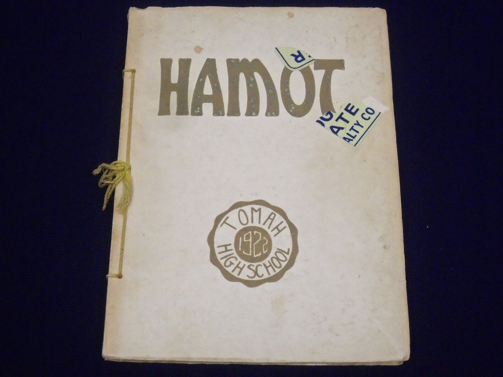 1922 HAMOT TOMAH HIGH SCHOOL YEARBOOK - WISCONSIN - NICE PHOTOS - YB 523