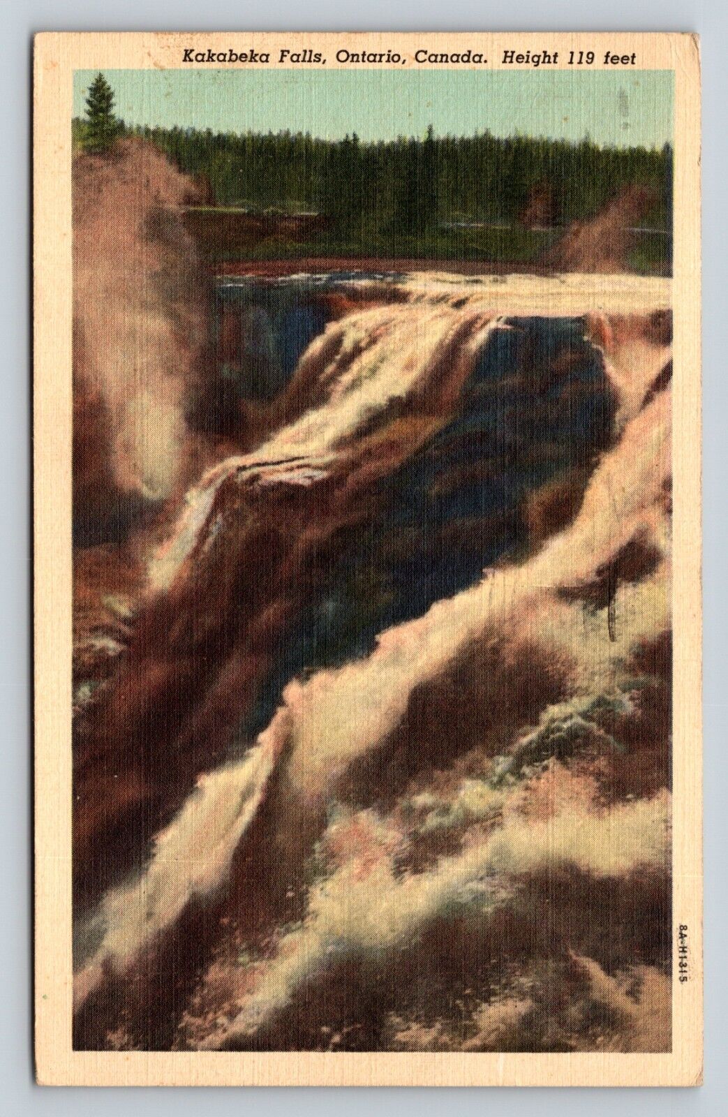 c1946 Kakabeka Falls Ontario, Canada 119 Feet High VINTAGE Postcard
