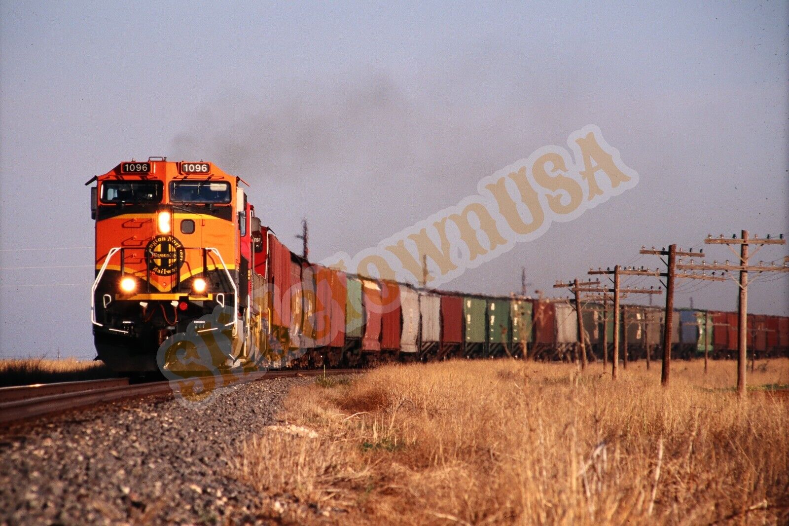 Vtg 1997 Train Slide 1096 BNSF Engine Muleshoe X5P137