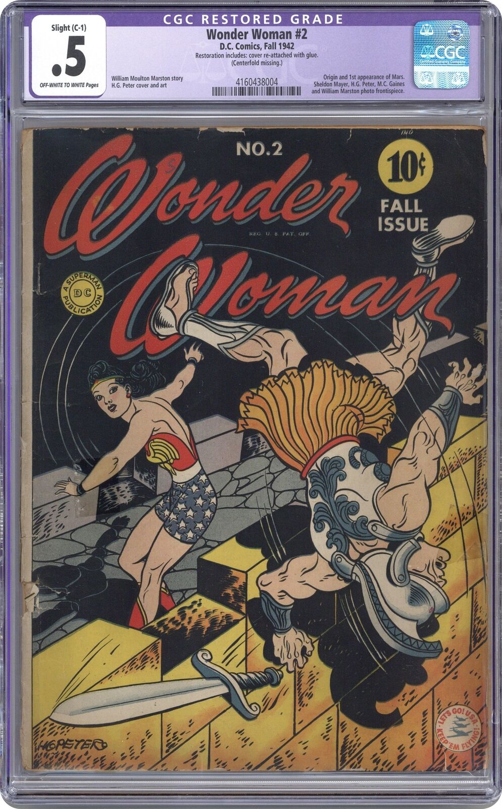 Wonder Woman #2 CGC 0.5 RESTORED 1942 4160438004