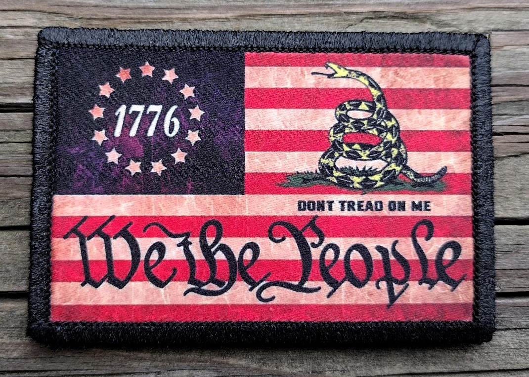 Dont Tread On Me American Flag Morale Patch Hook and Loop Army Custom Tactical