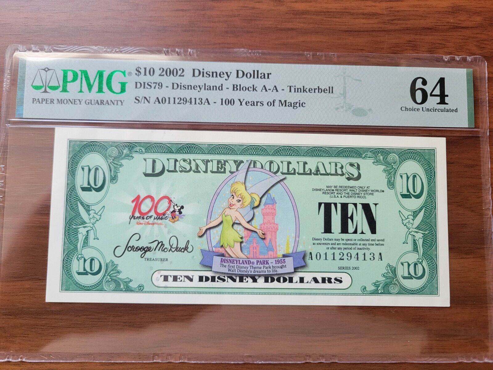 2002 $10 Disney Dollar Tinkerbell