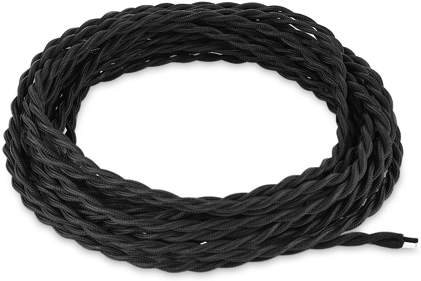 28 Ft Black Twisted Cloth Covered Wire Vintage Antique Lamp Cord Electrical Wire