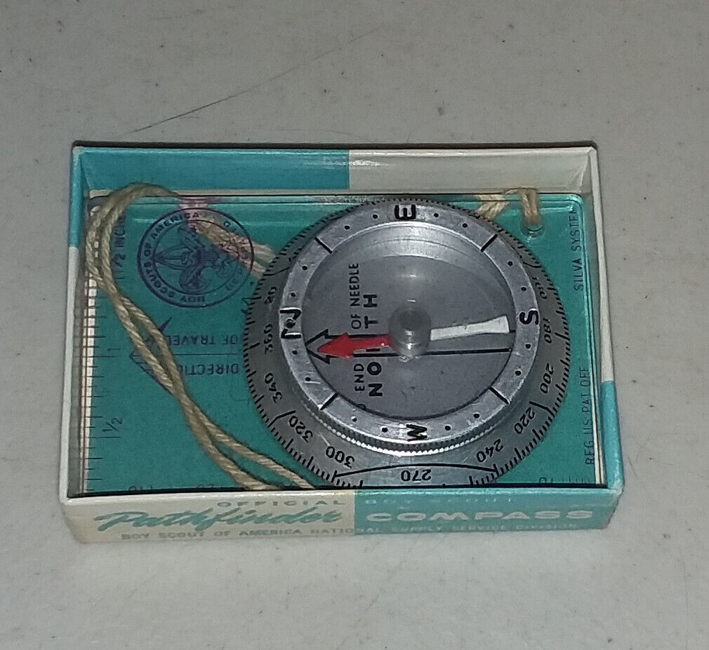 Vintage Official Boy Scout Pathfinder Compass w/ Original Box Silva