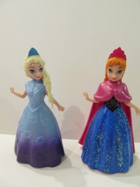 Disney Princess Magiclip Magic Clip Frozen Anna and Glitter Elsa Doll Lot