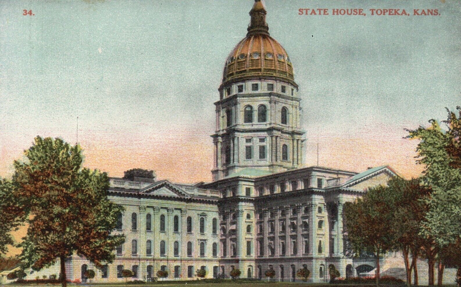 Postcard KS Topeka Kansas State House Divided Back Unposted Vintage PC J1854