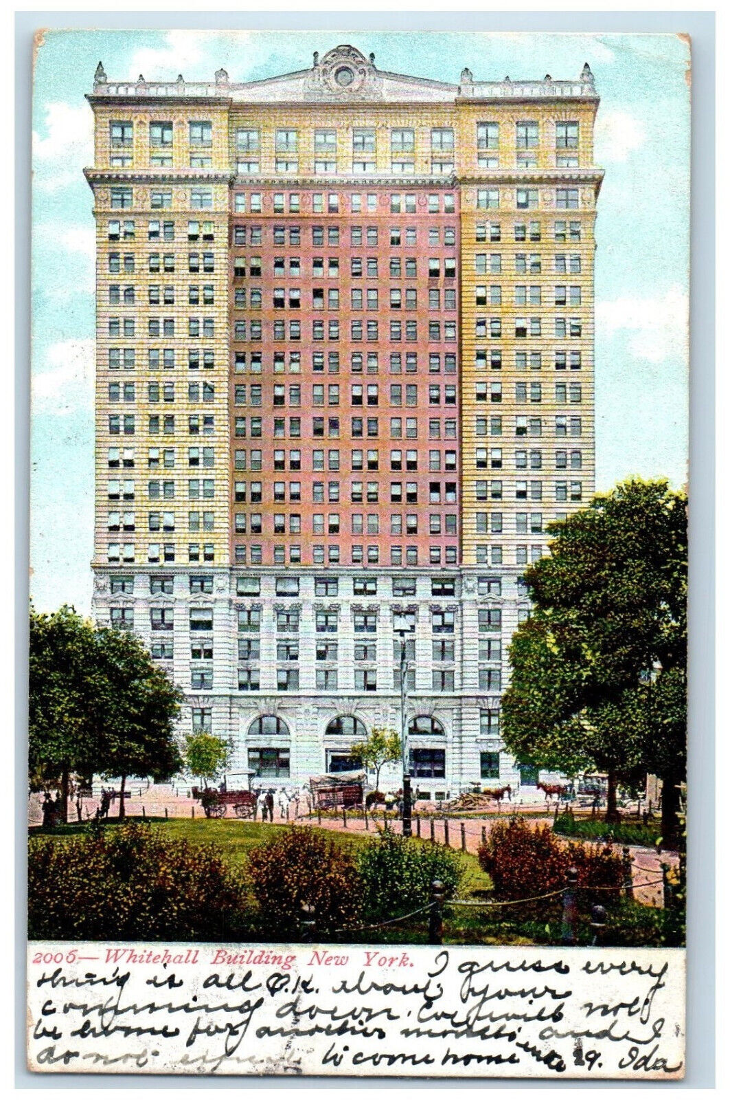 1906 WhiteHall Building Exterior Scene Brooklyn New York NY Antique Postcard