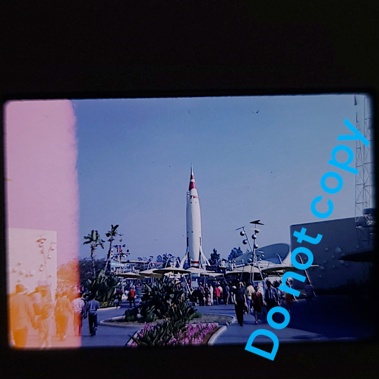 1959 Disneyland Slide TWA Moonliner Rocket Tomorrowland Orig Vtg 1950s photo