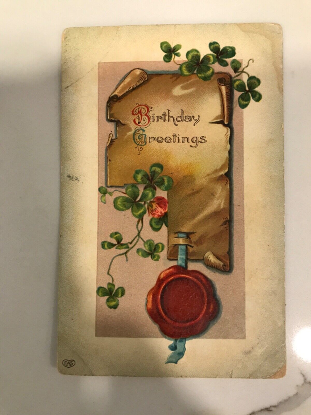 Antique 1914 “Birthday Greetings” Postcard - free postage