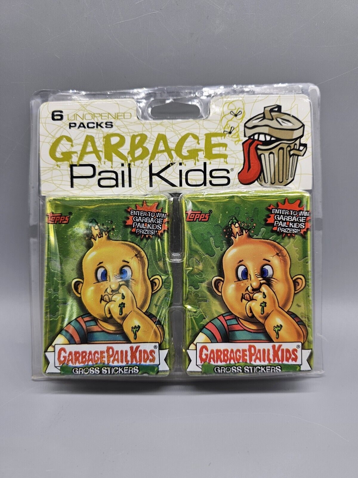 Garbage Pail Kids 6 Pack Gross Stickers 1 Gold Sticker Unopened