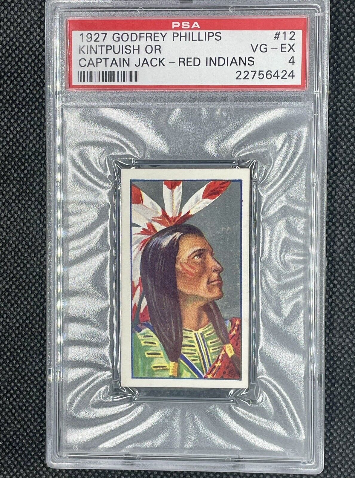1927 Godfrey Phillips Red Indians #12 KINTPUISH OR CAPTAIN JACK - PSA 4