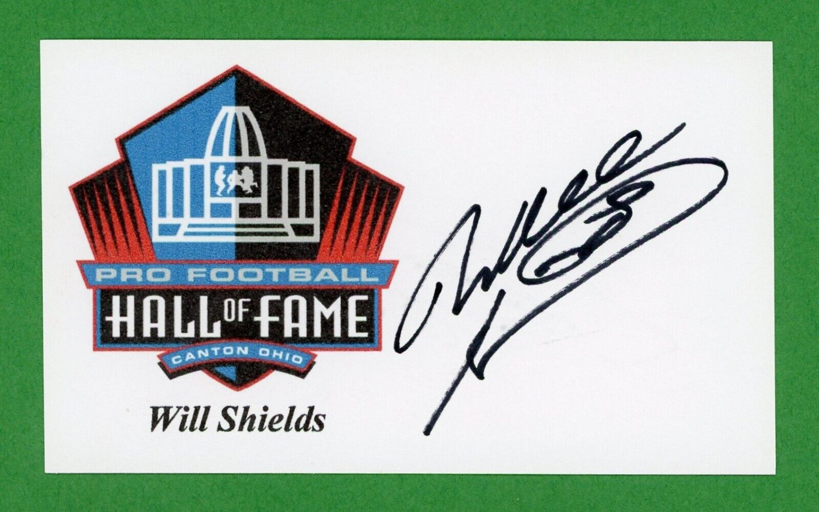 Will Shields Football Hall of Fame Signed 3x5 Index IMAGE Card X1416
