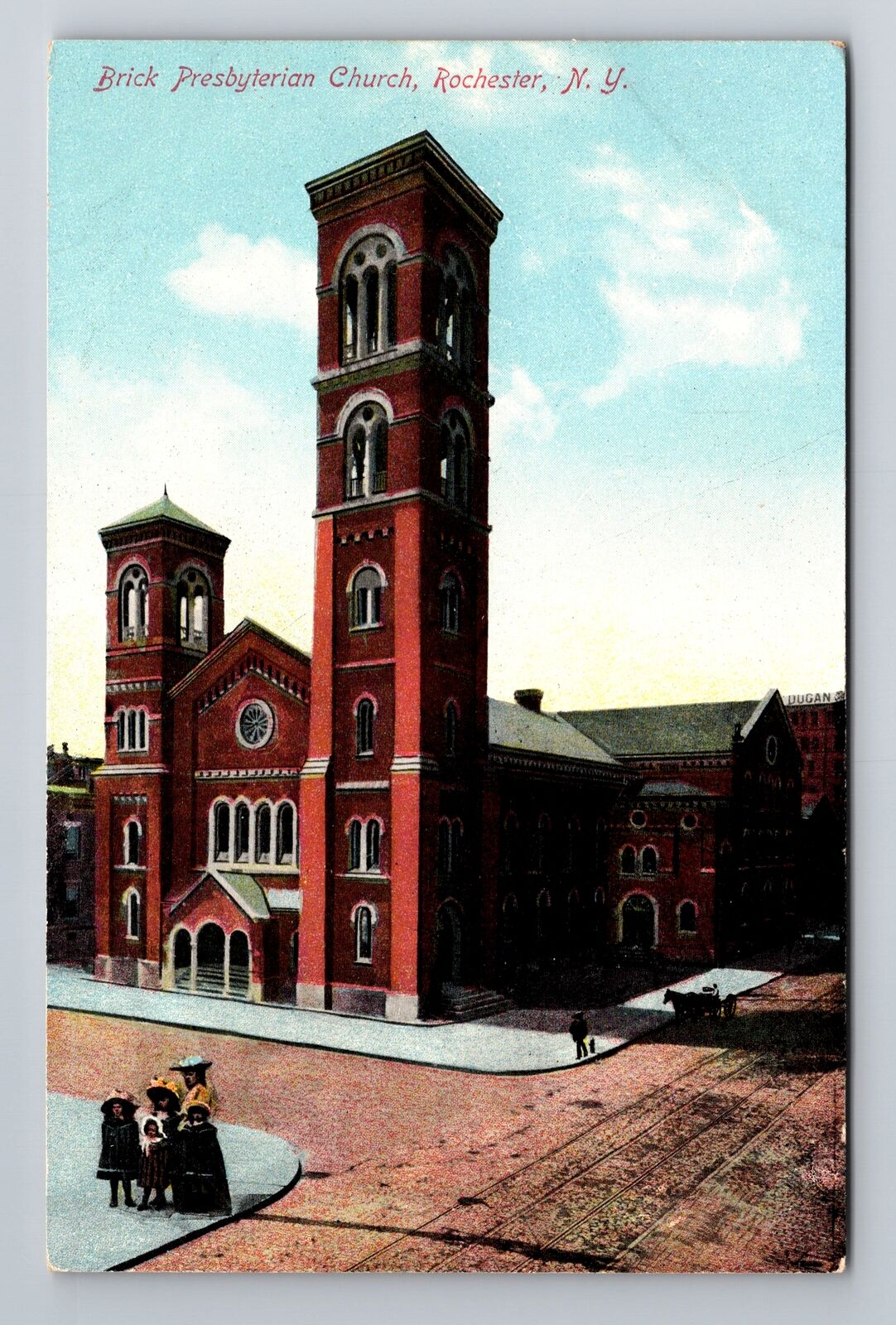 Rochester NY-New York, Brick Presbyterian Church, Antique Vintage Postcard
