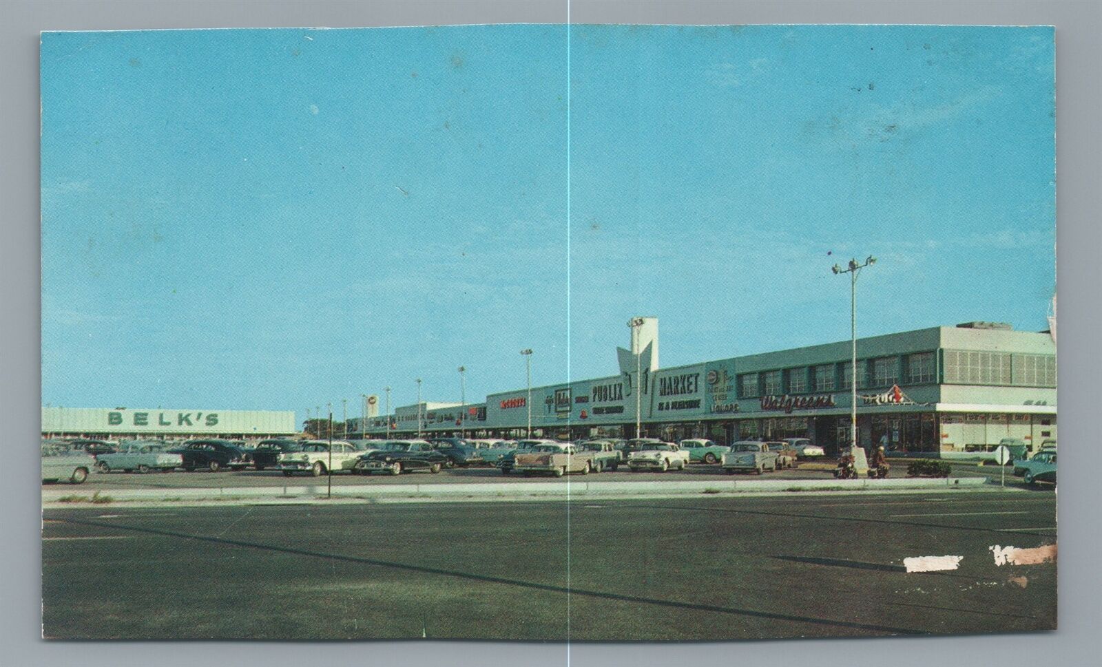 Colonial Plaza Shopping Center 1950s Cars ORLANDO FL Florida Postcard