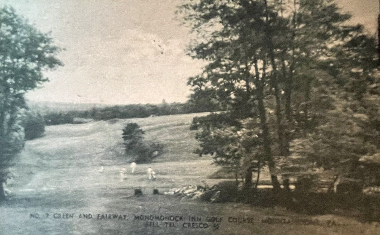 Postcard Vintage RCCP  1938 No.7 Green and Fairway,Monomonok Inn Golf Course PA