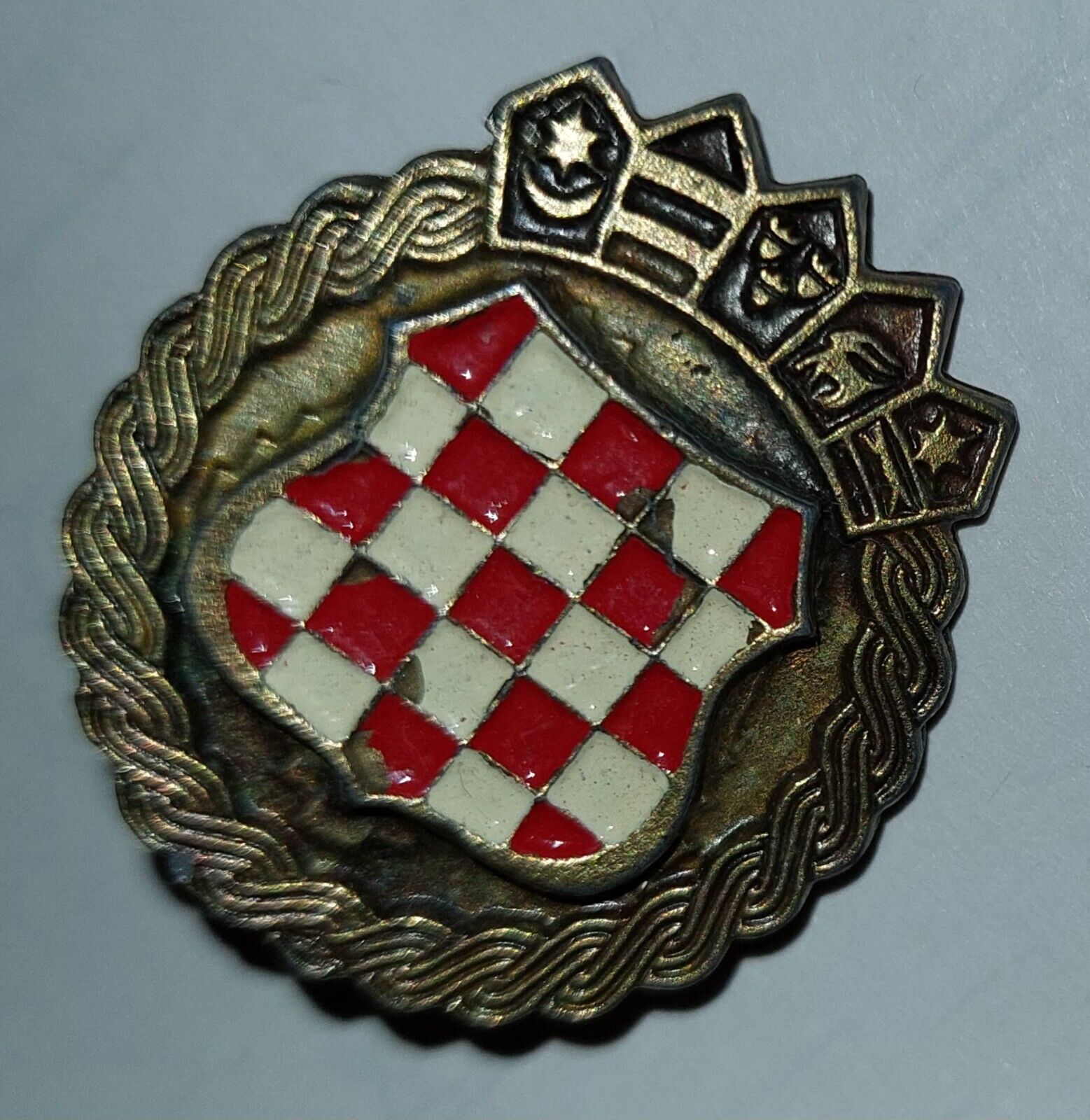 Metal Cap Badge from Croatia- Used in the wartime from the beginings