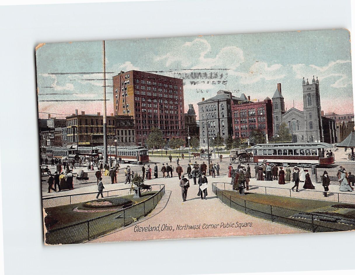 Postcard Northwest Corner Public Square Cleveland Ohio USA