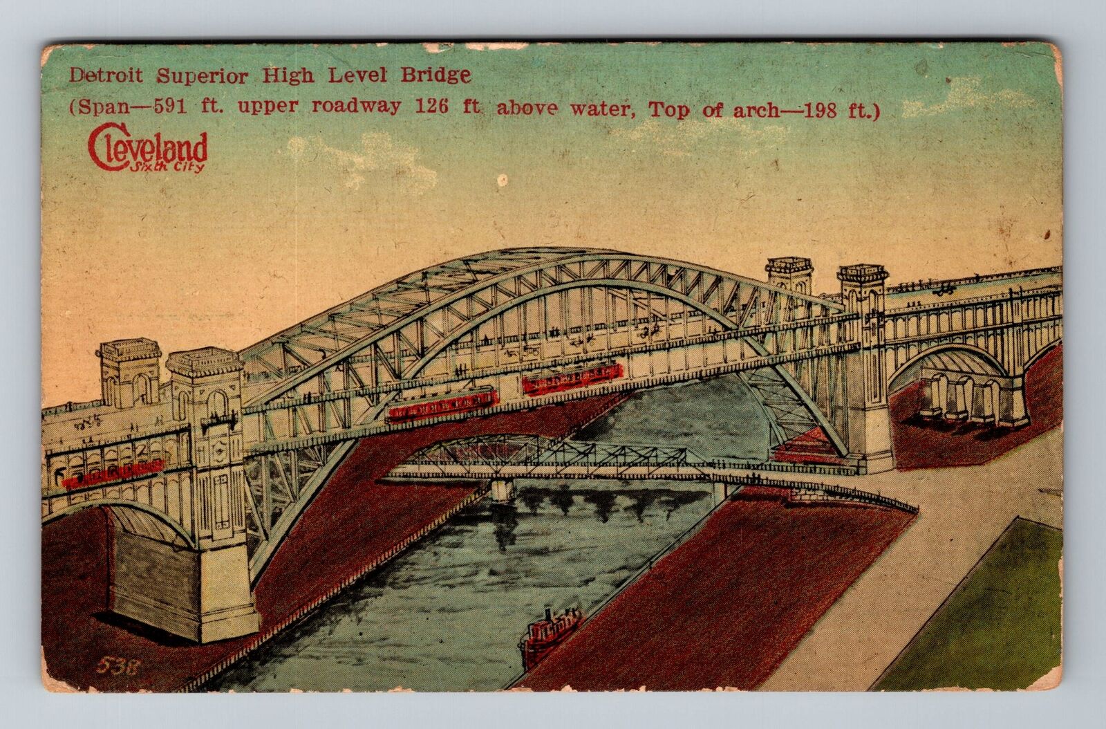 Cleveland OH-Ohio, Detroit Superior High Level Bridge, c1919, Vintage Postcard