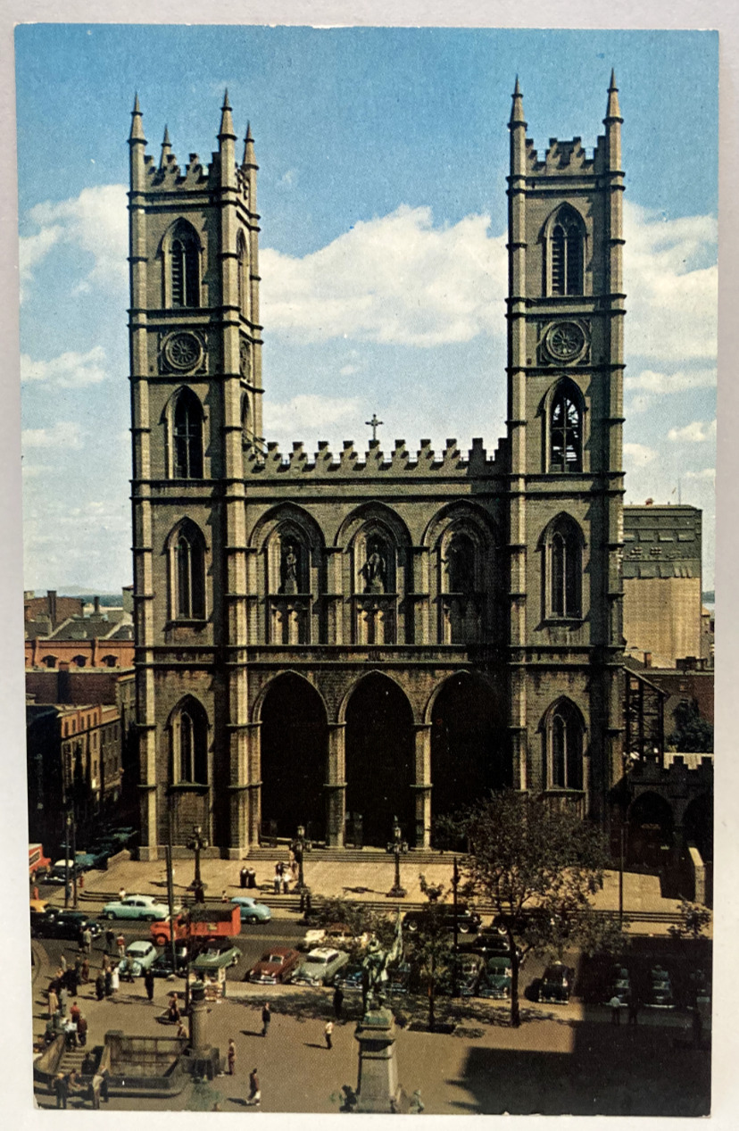 Notre-Dame Church, Montreal, Quebec, Canada, Vintage Chrome Postcard
