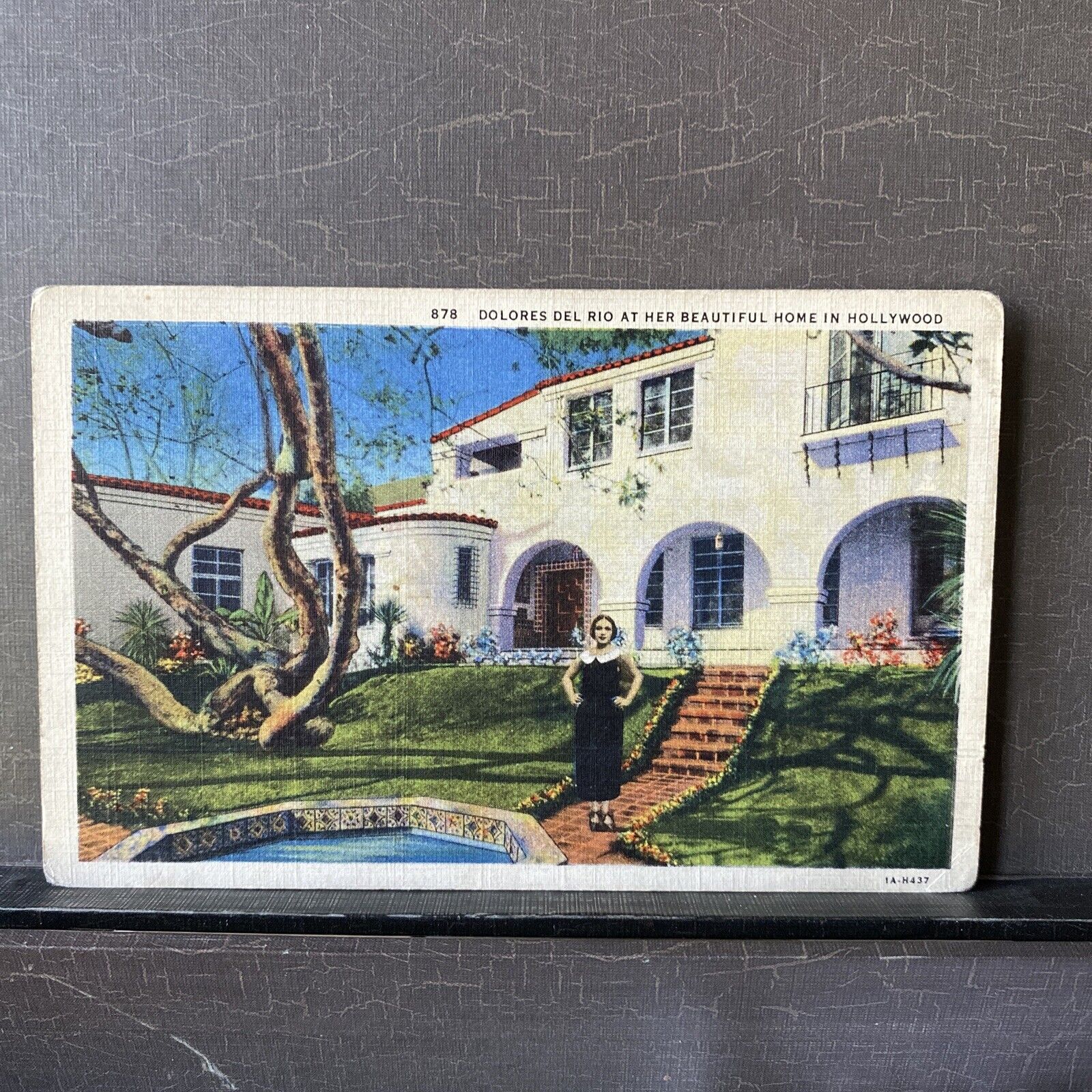 Actress Delores Del Rio\'s beautiful home in Hollywood CA Vintage Linen Postcard