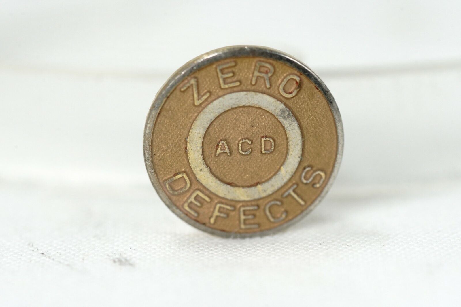 Zero Defects ACD Vintage Enamel Gold Tone Lapel Tac Pin