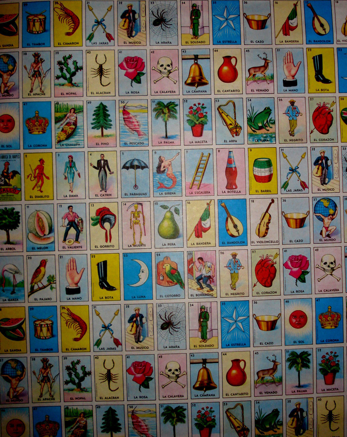 Loteria Mexican Loteria  Shee Traditional Game Poster Gift Wrapping Pop Art     