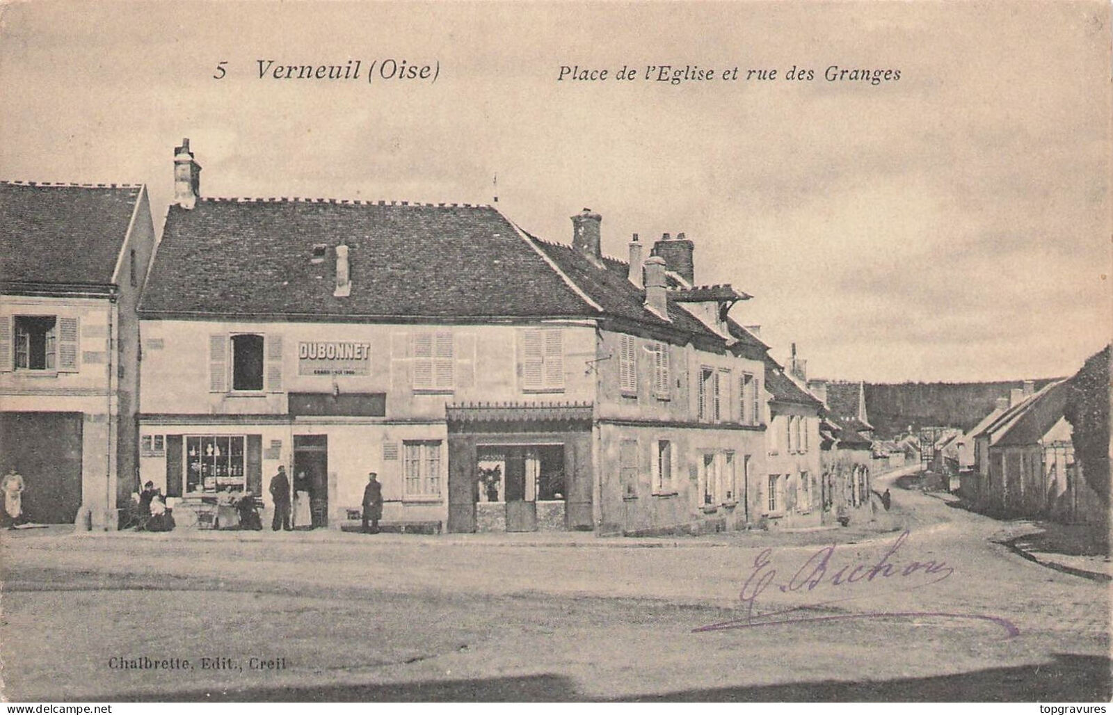60 VERNEUIL Oise - Place de l\'Eglise and rue des Granges