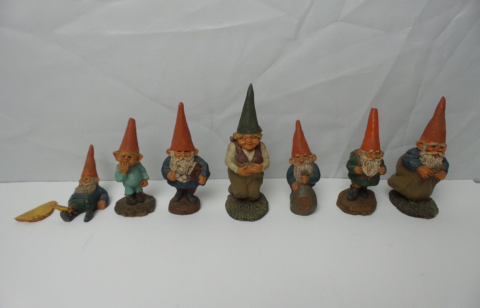 Lot of 7 Damaged/Broken Klaus Wickl 1993 Enesco Gnome Figurines Read Description